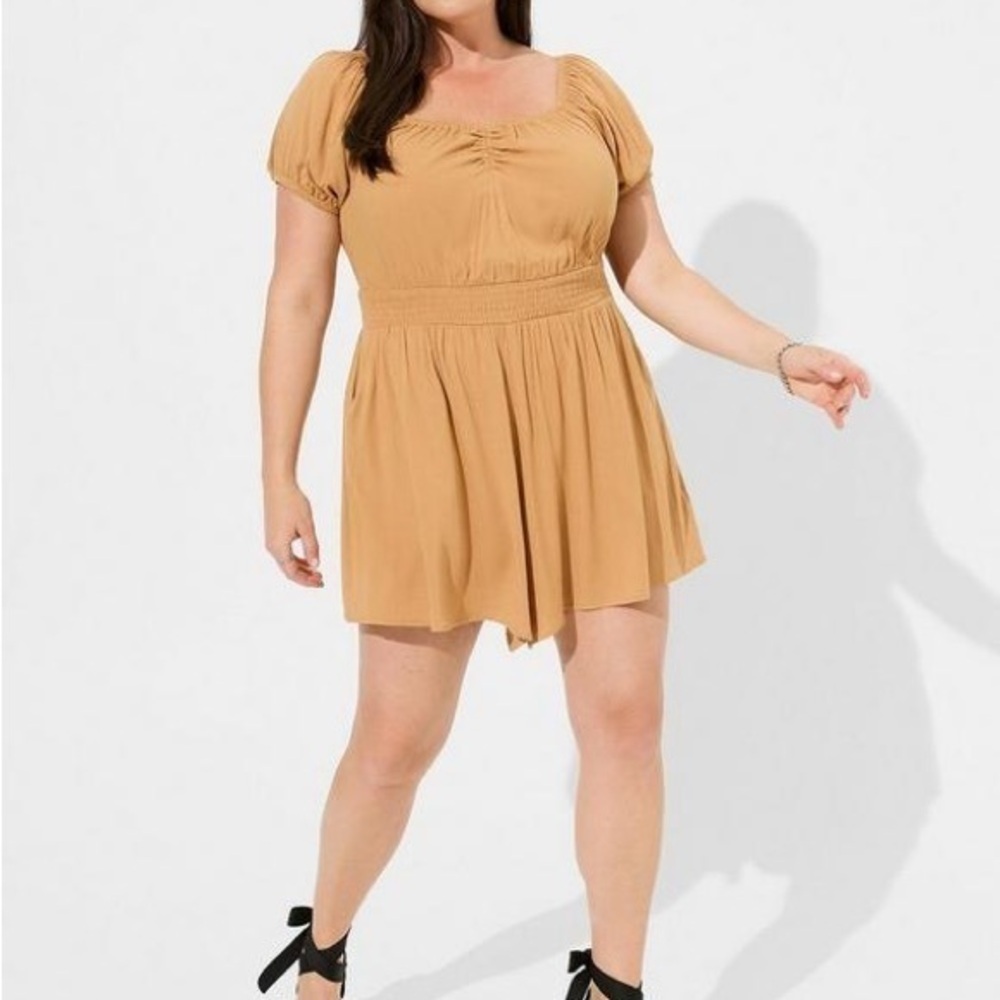 🆕 NWT Women’s torrid 2 Slub Rayon Smocked Waist Romper 18 20 2XL XXL